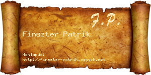 Finszter Patrik névjegykártya