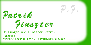 patrik finszter business card